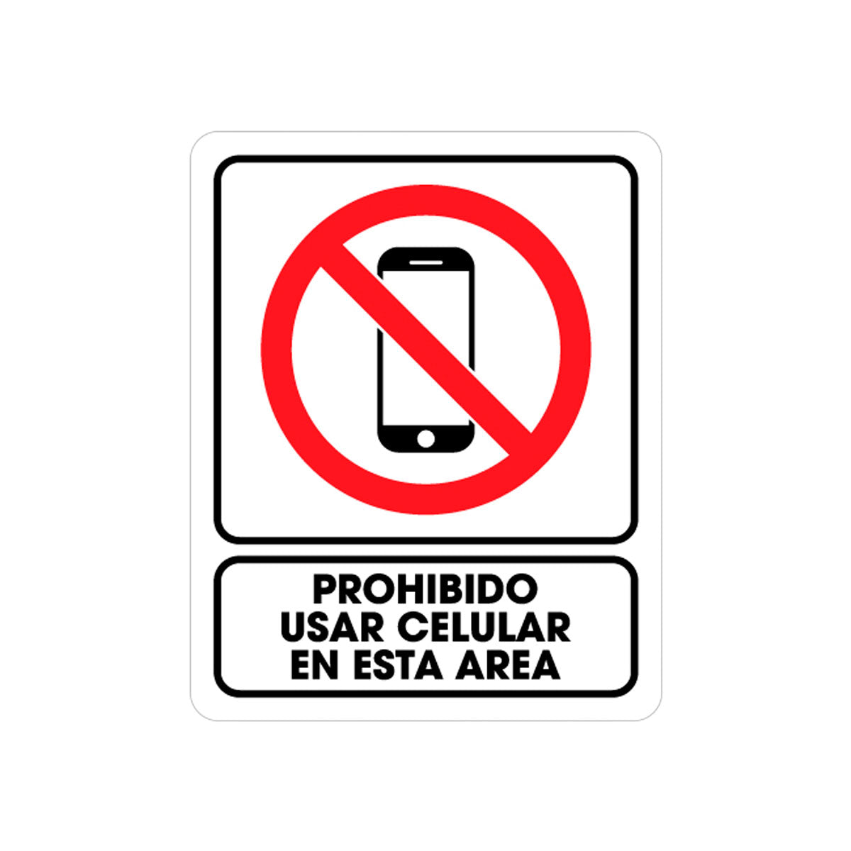 SeÑalamiento Prohibido Uso Celular 25 X 35cm – Worry Free