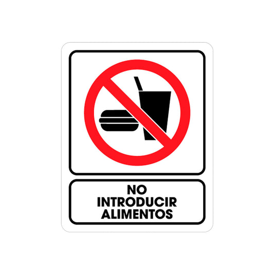 SEÑALAMIENTO PROHIBIDO ALIMENTOS 25 X 35CM